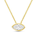 Lab Grown Marquise Diamond Bezel Pendant
