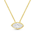 Lab Grown Marquise Diamond Bezel Pendant