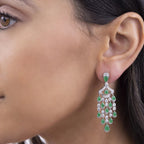 Vintage Inspired Chandelier Earrings in Blue Sapphire