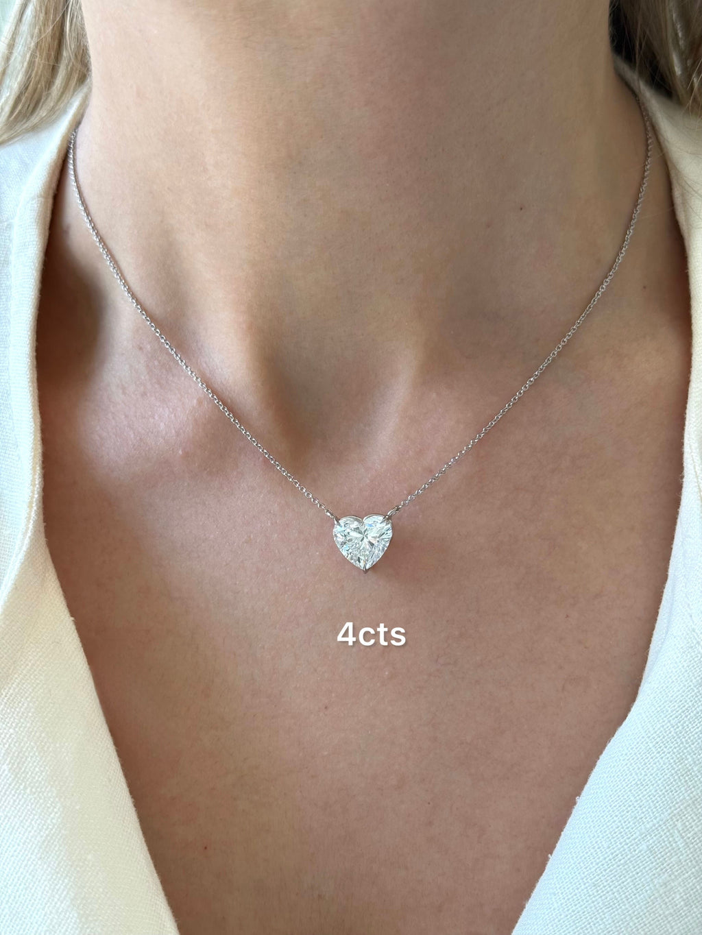 Lab-Grown Heart Shape Diamond Pendant, 14k Gold