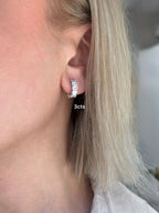 Lab Grown Emerald Diamond Hoop Earrings - 0.50"