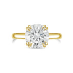Lab-Grown Round Split Claw Engagement Ring, 18K Gold