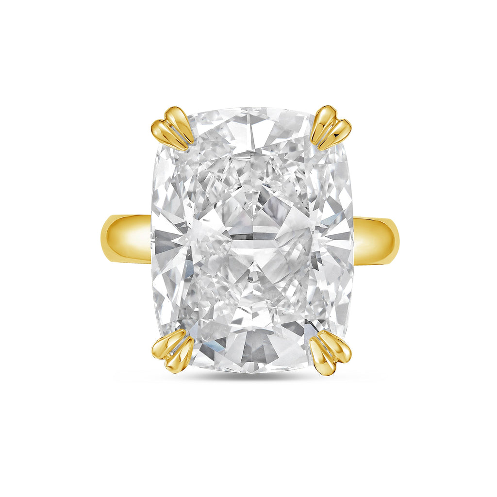 Lab-Grown Elongated Cushion Diamond Double Claw Engagement Ring