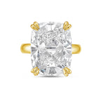 Lab-Grown Elongated Cushion Diamond Double Claw Engagement Ring