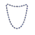 Sapphire And Diamond Halo Necklace