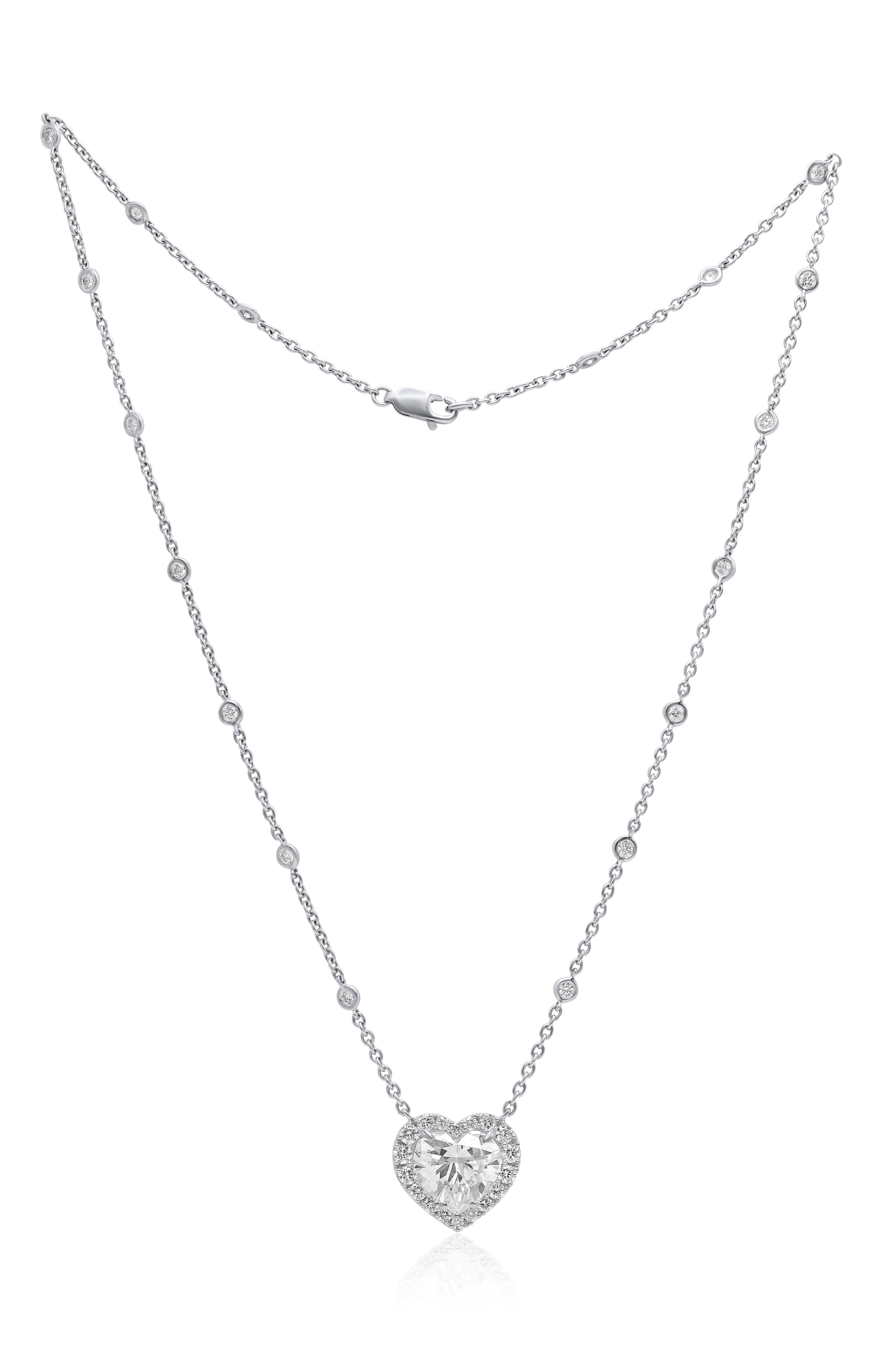 6.94ct Heart Diamond By the Yard Necklace