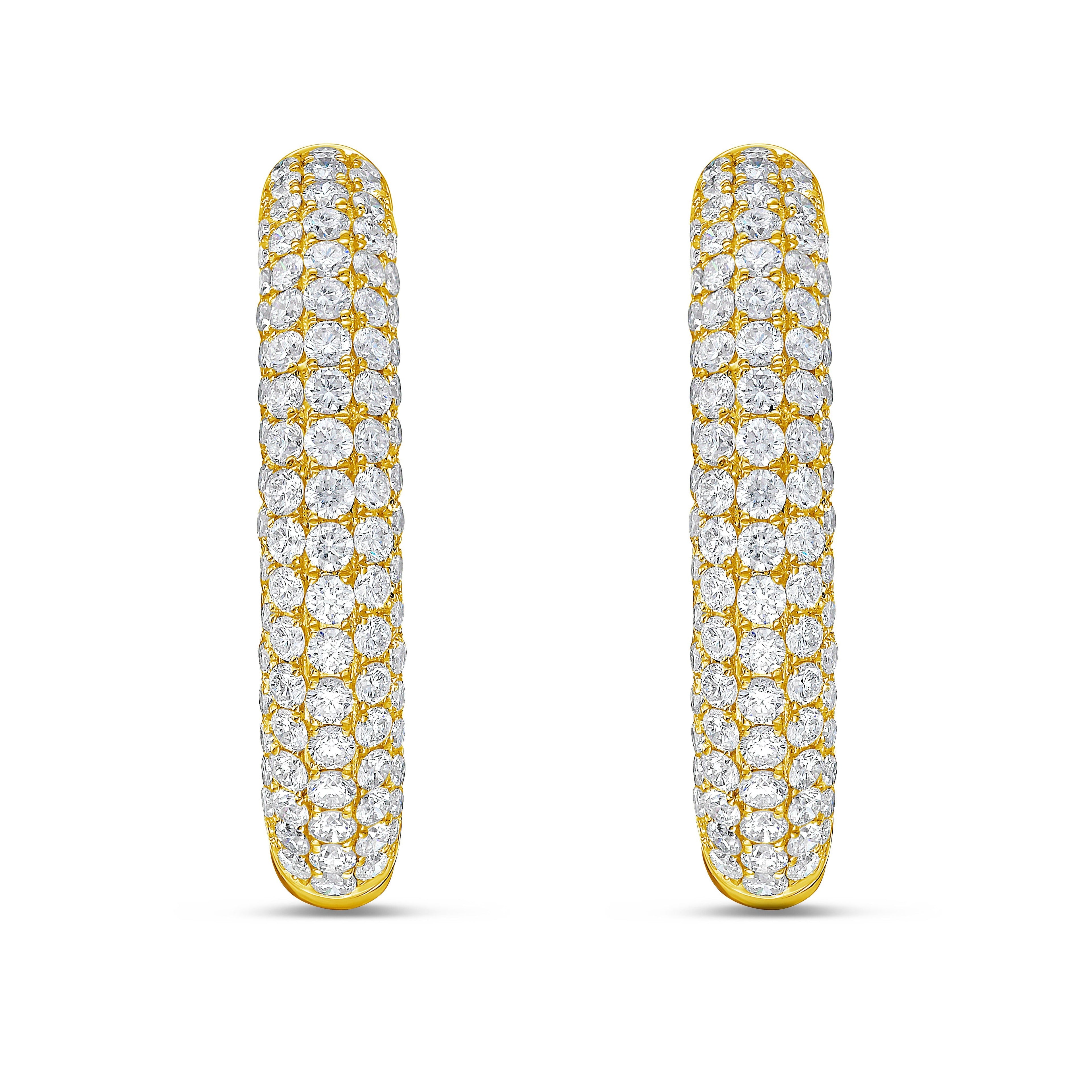 Lab Grown Diamond Five Row Pave Hoop Earrings