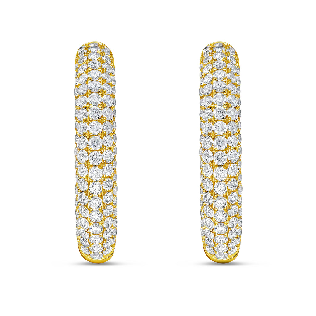 Lab Grown Diamond Five Row Pave Hoop Earrings