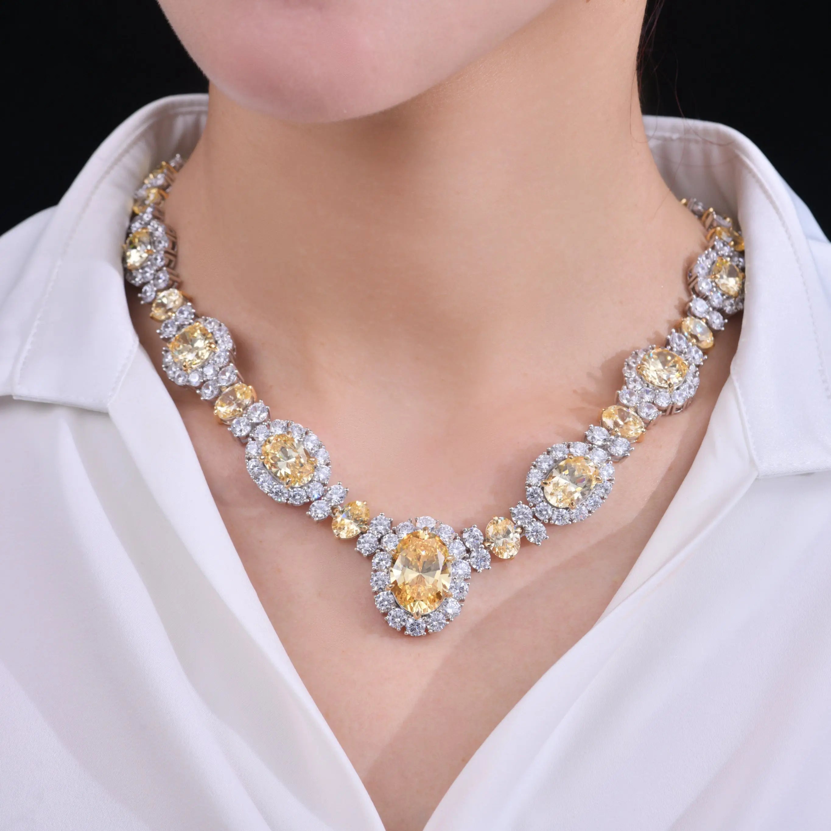 Worth Avenue Necklace in Canary Yellow Crystalline