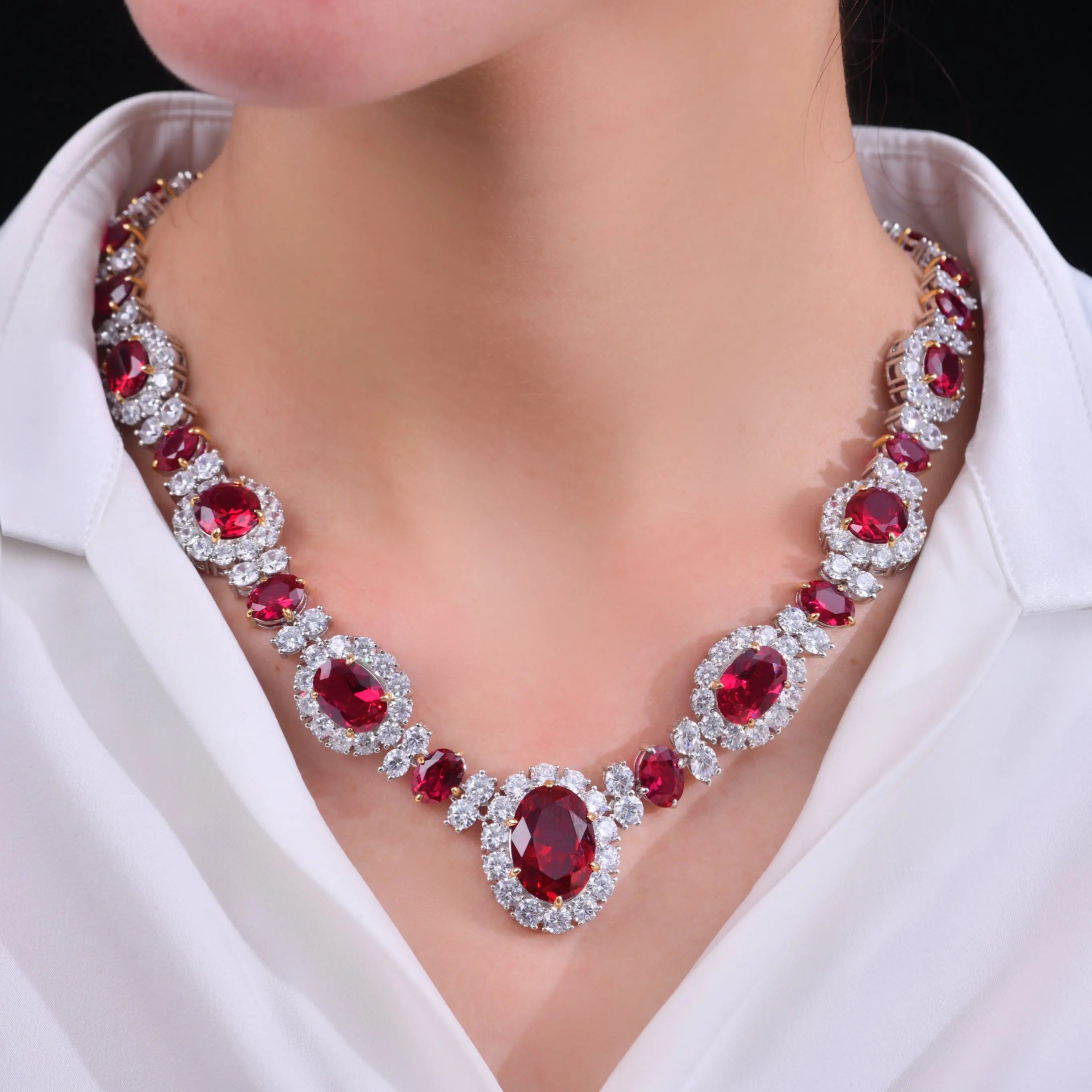 Worth Avenue Necklace in Red Ruby
