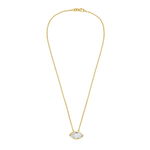 Lab Grown Marquise Diamond Bezel Pendant