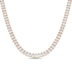 Lab Grown Emerald Cut Diamond Tennis Necklace