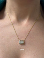 Lab-Grown Radiant Cut Diamond Bezel Pendant
