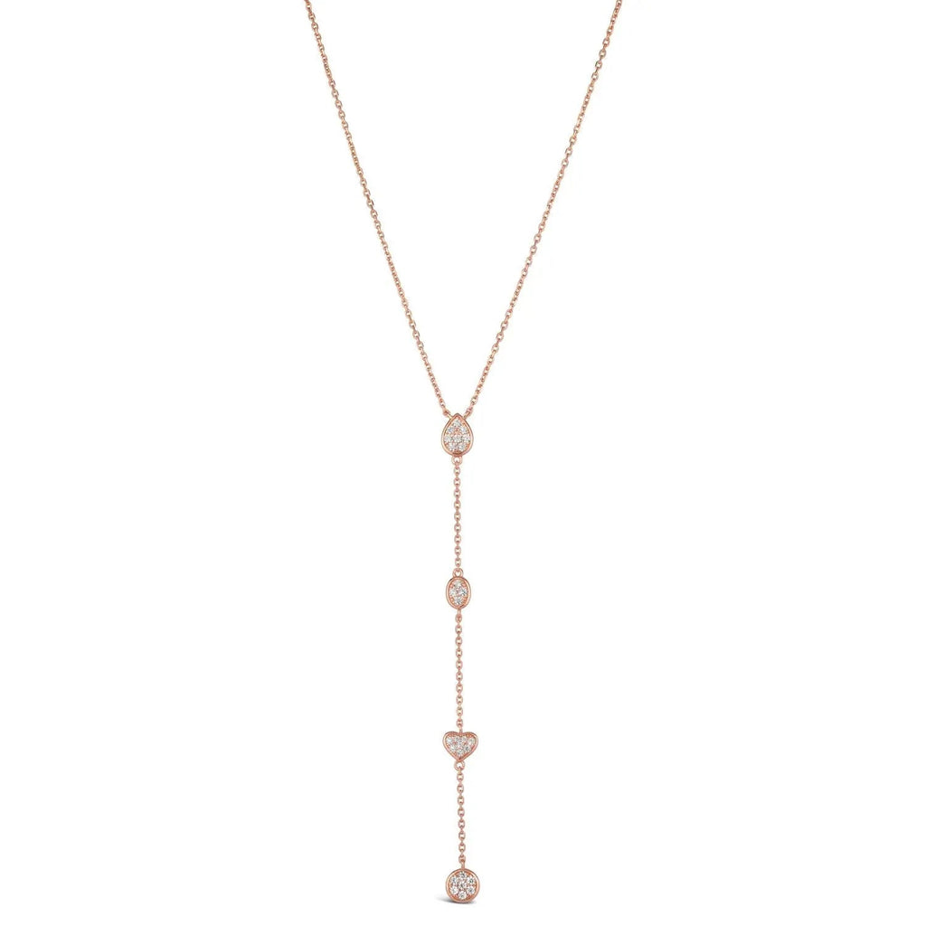 Y Not Lariat Necklace in Rose Gold