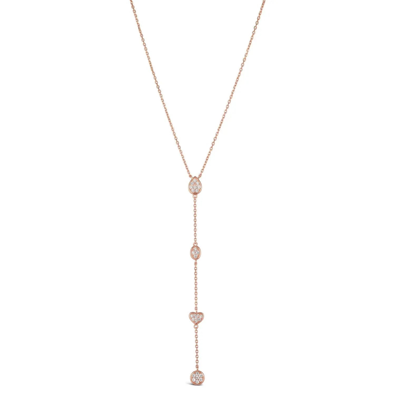 Y Not Lariat Necklace in Rose Gold