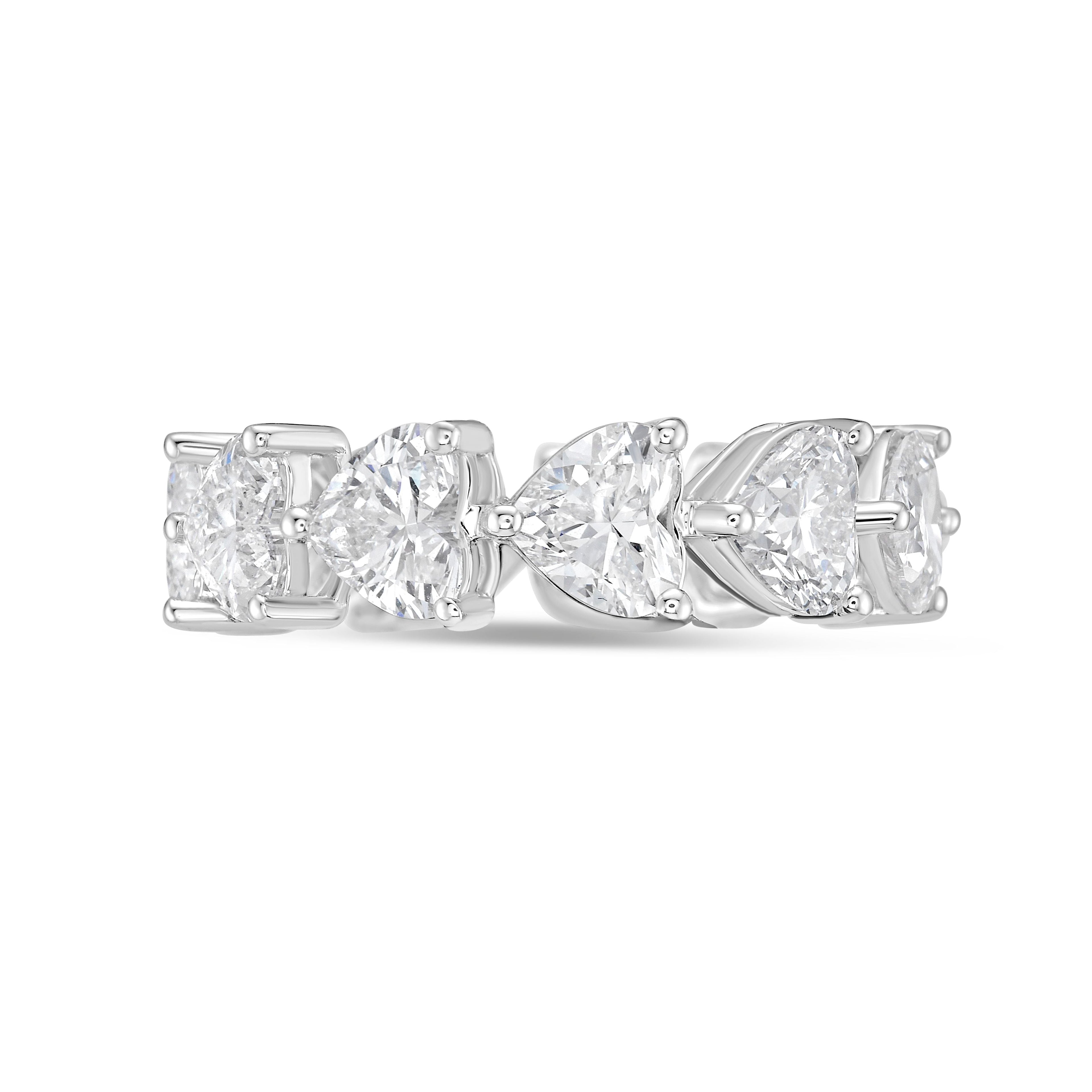 Lab-Grown Heart Diamond Eternity Band, 14k Gold
