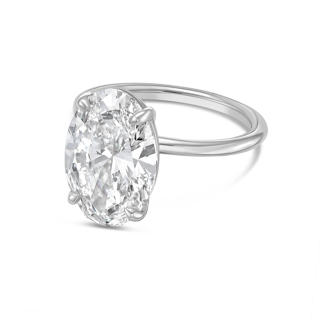 Lab-Grown Oval Diamond Solitaire Engagement Ring