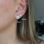 Lab-Grown Round Diamond Stud Earrings, 4-Prong