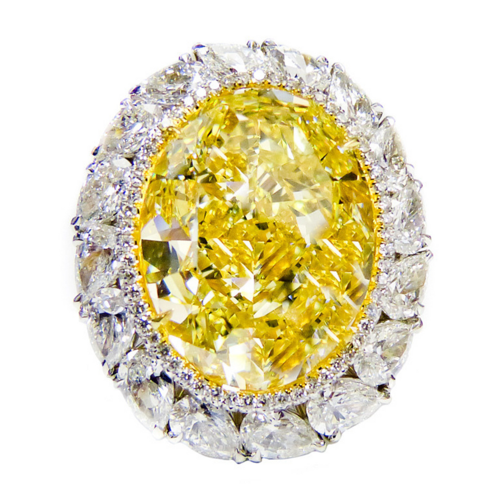 Yellow Oval Cut Diamond Engagement Ring