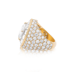 18kt Yellow Gold Pear-Shaped White Diamond Pave Ring