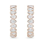 Lab Grown Pear Diamond Bezel Hoop Earrings
