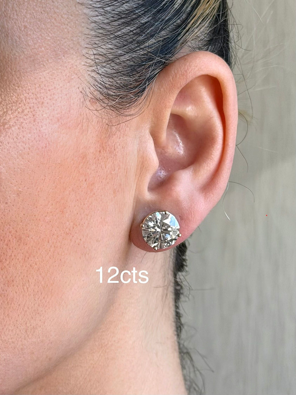 Lab-Grown Round Diamond Stud Earrings, 4-Prong