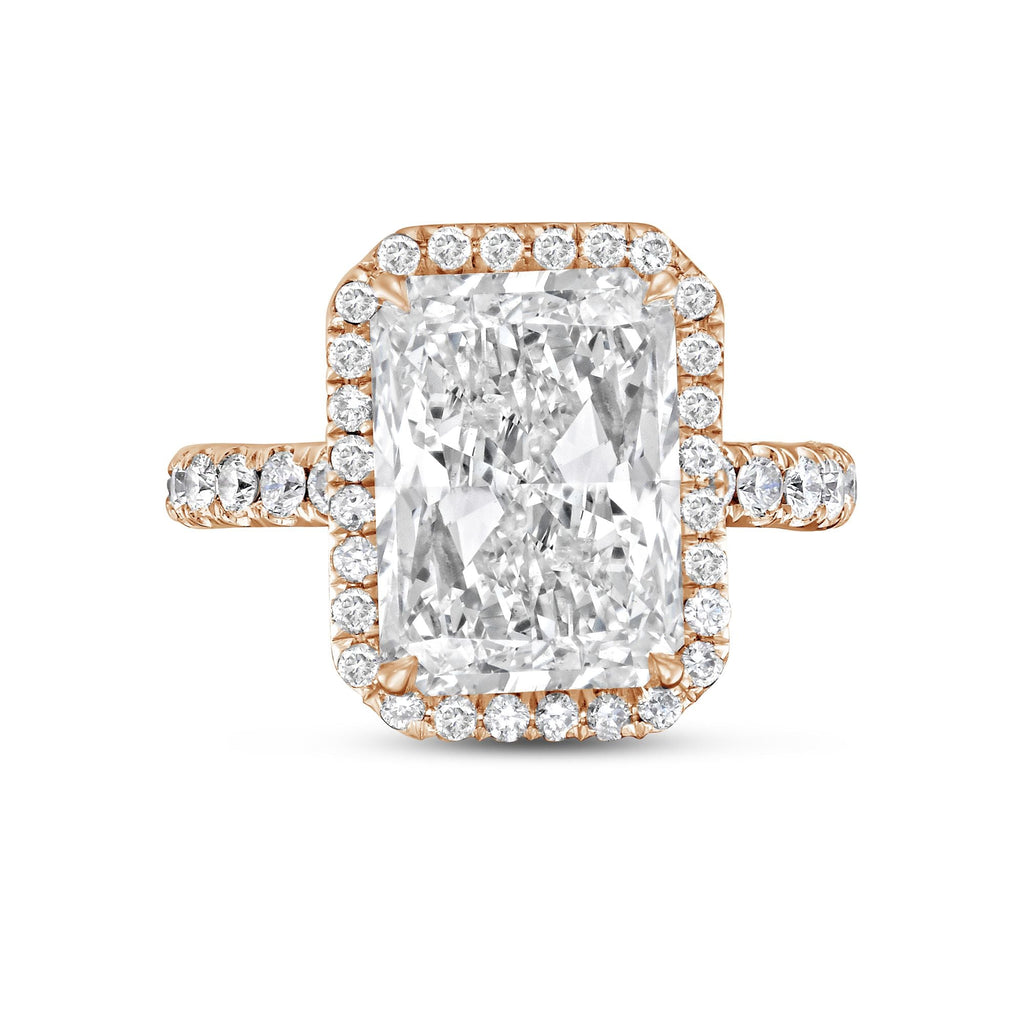 Radiant Cut Diamond Halo Engagement Ring