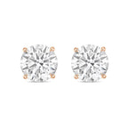 Lab-Grown Round Diamond Stud Earrings, 4-Prong