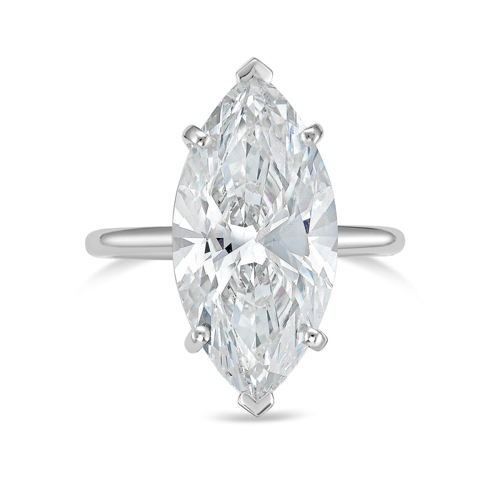 Lab-Grown Marquise Diamond Solitaire Ring, 18K Gold