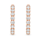 Lab Grown Round Diamond Hoop Earrings - 1.00"