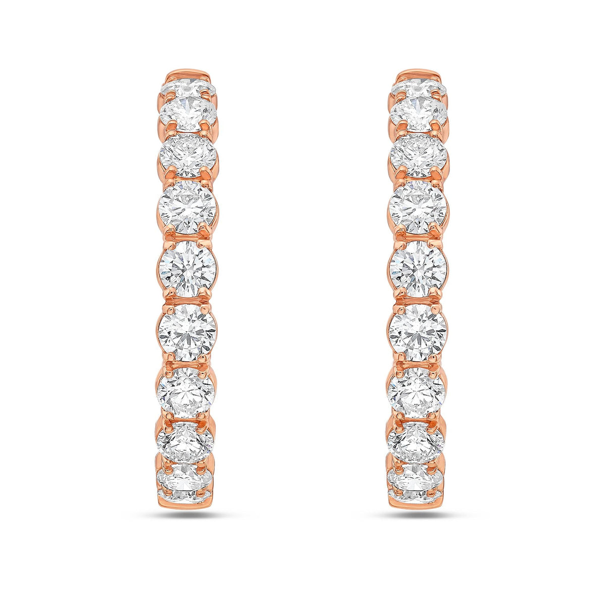 Lab Grown Round Diamond Hoop Earrings - 1.00"