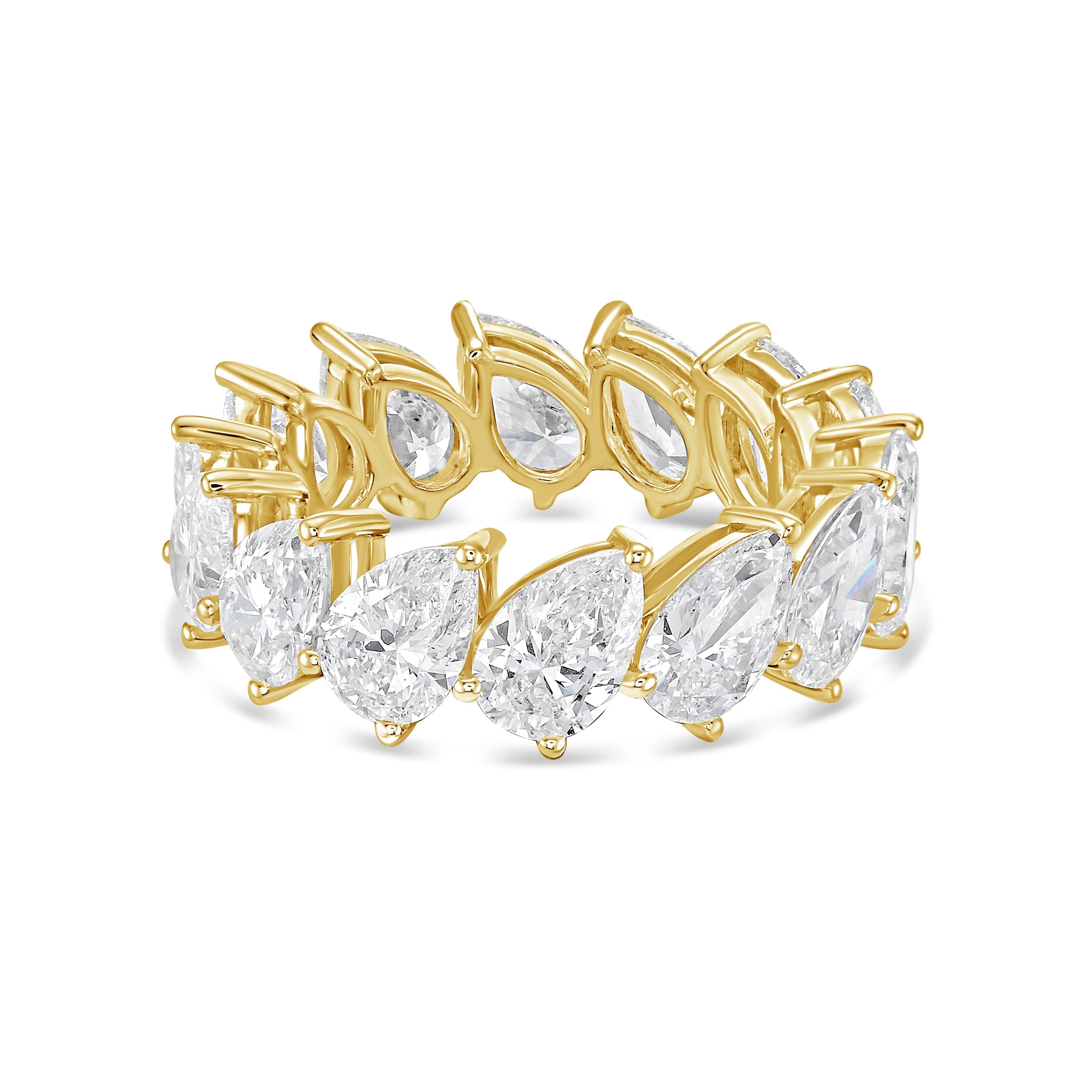 Lab Grown Slanted Pear Eternity Band