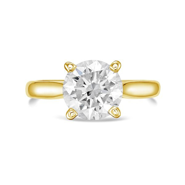 Lab-Grown Round Solitaire Engagement Ring, 18K Gold
