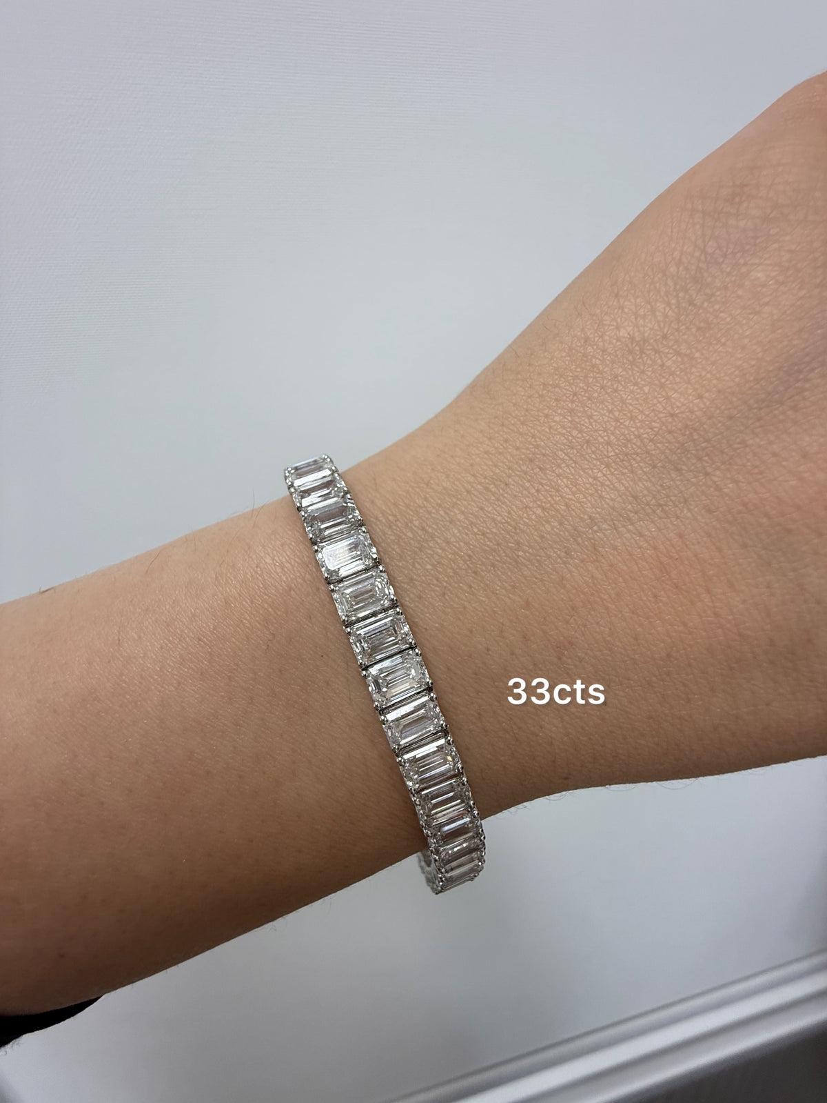 Lab Grown Emerald Cut Diamond Tennis Bracelet