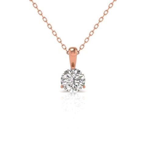 Lab-Grown Solitaire On Bail Diamond Pendant, 14K Gold