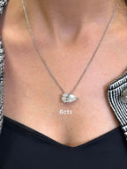 Lab Grown Pear Diamond East West Pendant