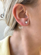 Lab-Grown Round Diamond Stud Earrings, 4-Prong