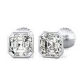 Lab Grown Asscher Bezel Studs