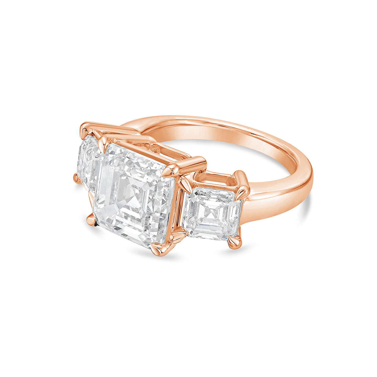 Lab-Grown Three Asscher Diamond Ring