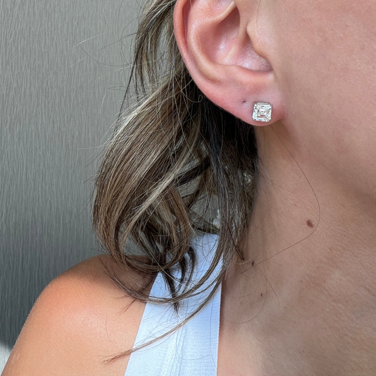 Lab Grown Asscher Diamond Studs