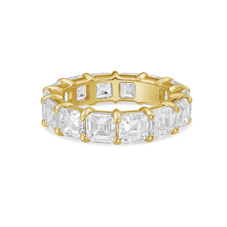 Lab-Grown Asscher Eternity Band, 14k Gold