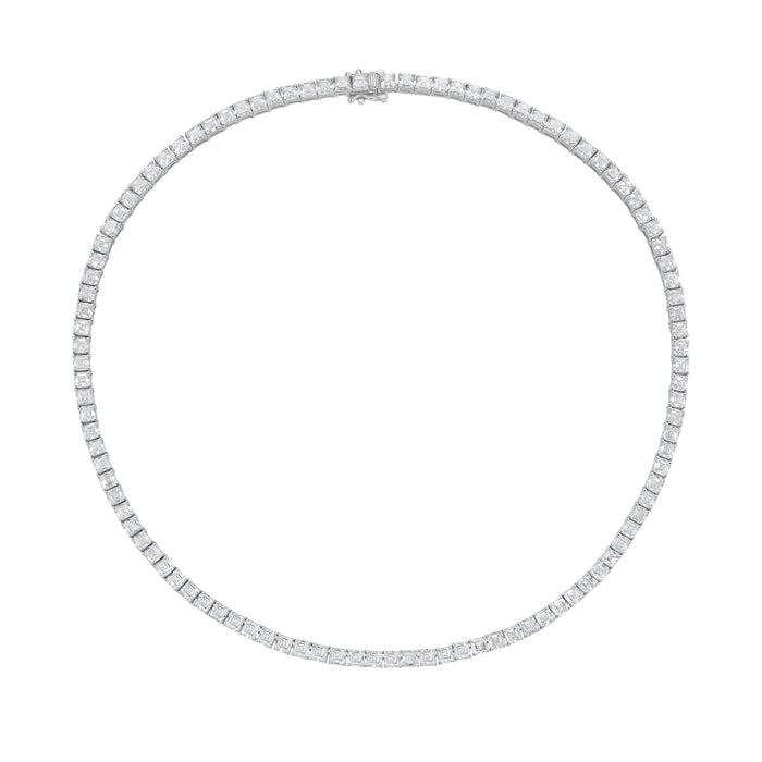 Lab Grown Asscher Diamond Tennis Necklace