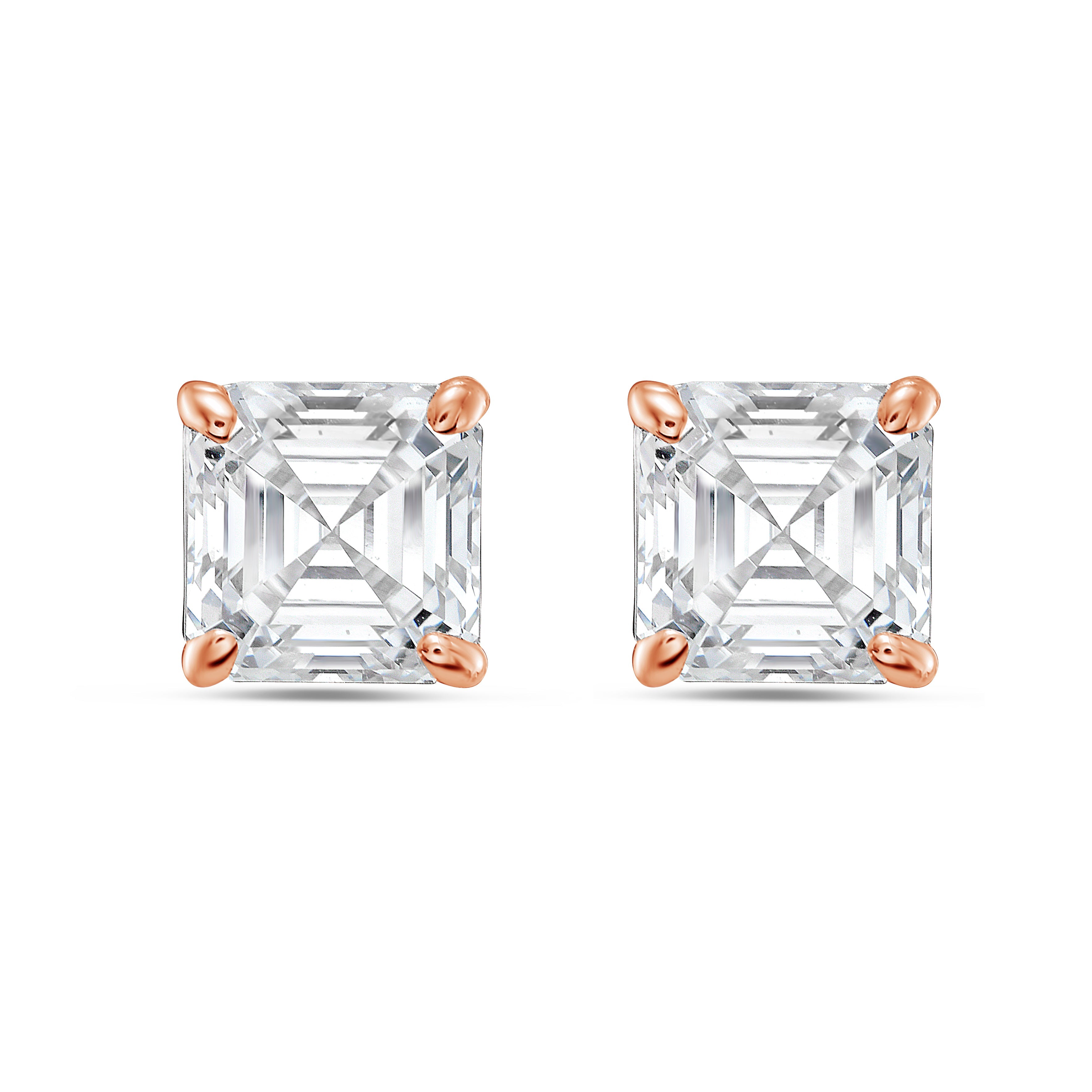 Lab Grown Asscher Diamond Studs