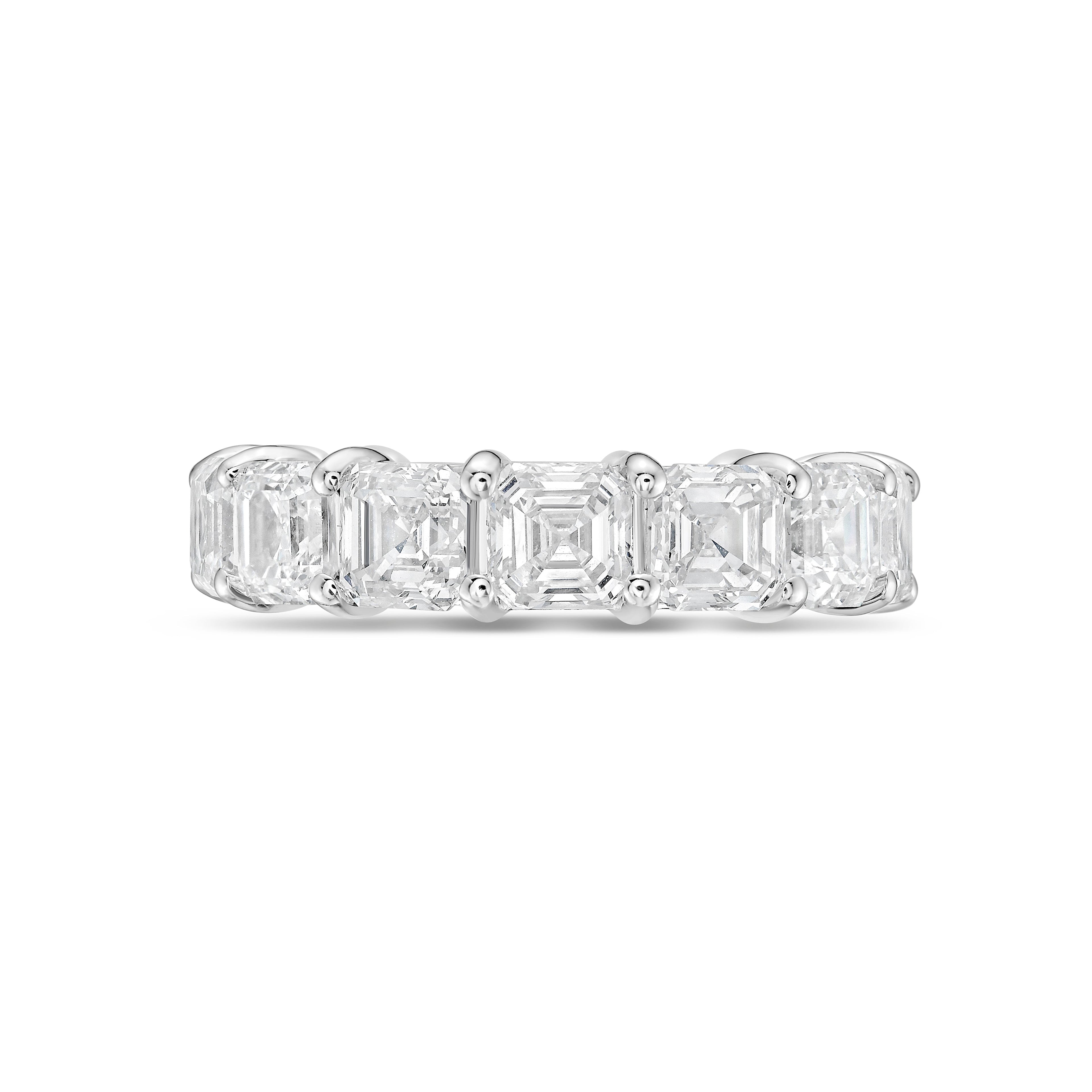 Lab-Grown Asscher Eternity Band, 14k Gold