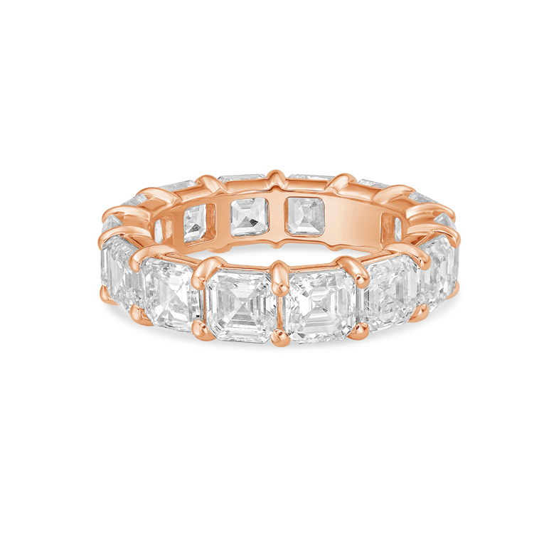 Lab-Grown Asscher Eternity Band, 14k Gold