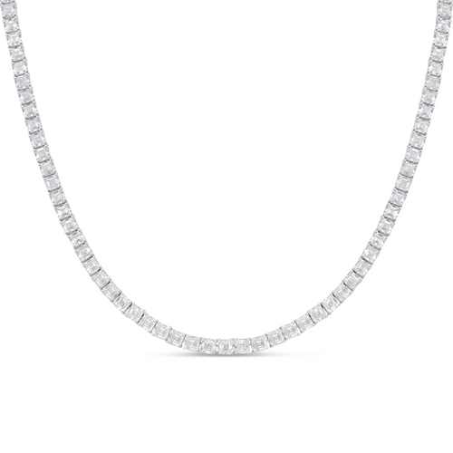 Lab Grown Asscher Diamond Tennis Necklace