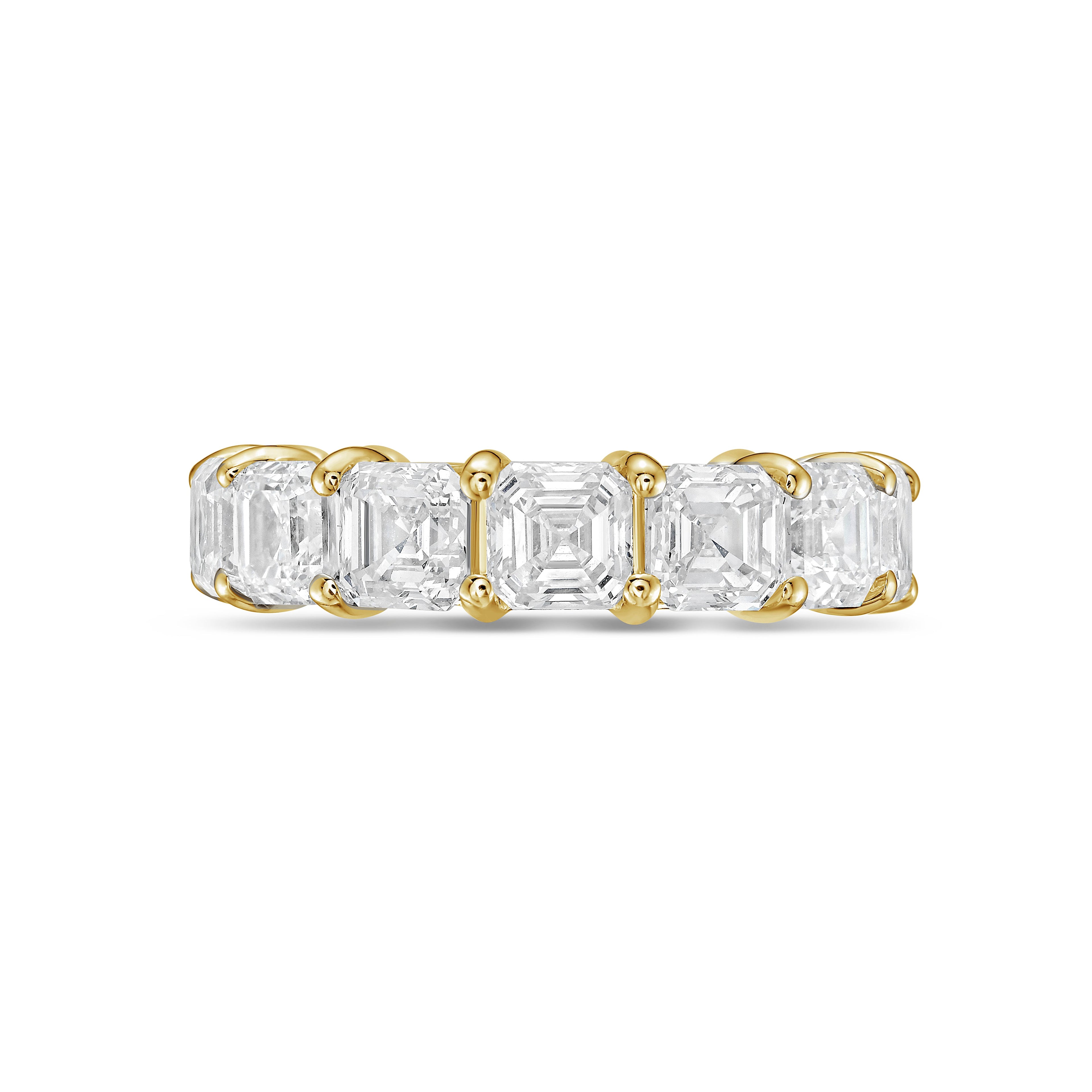 Lab-Grown Asscher Eternity Band, 14k Gold