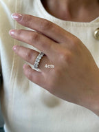 Lab Grown Oval U-Prong Eternity Band