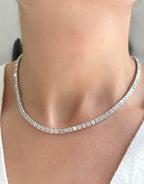 Lab Grown Asscher Diamond Tennis Necklace