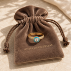 Blue Bezel Pavé Ring by AZ Essentials